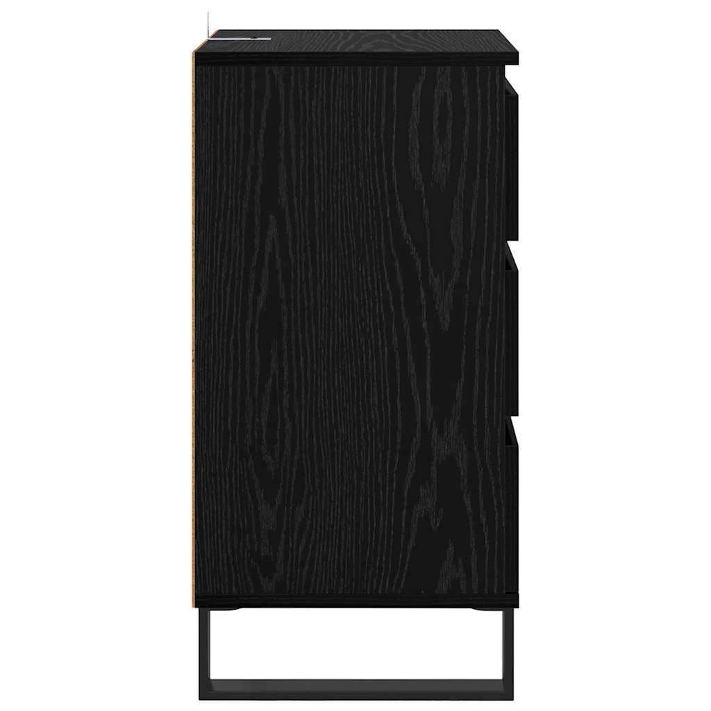 Sideboard mit Schubladen Schwarz Eichen-Optik Holzwerkstoff