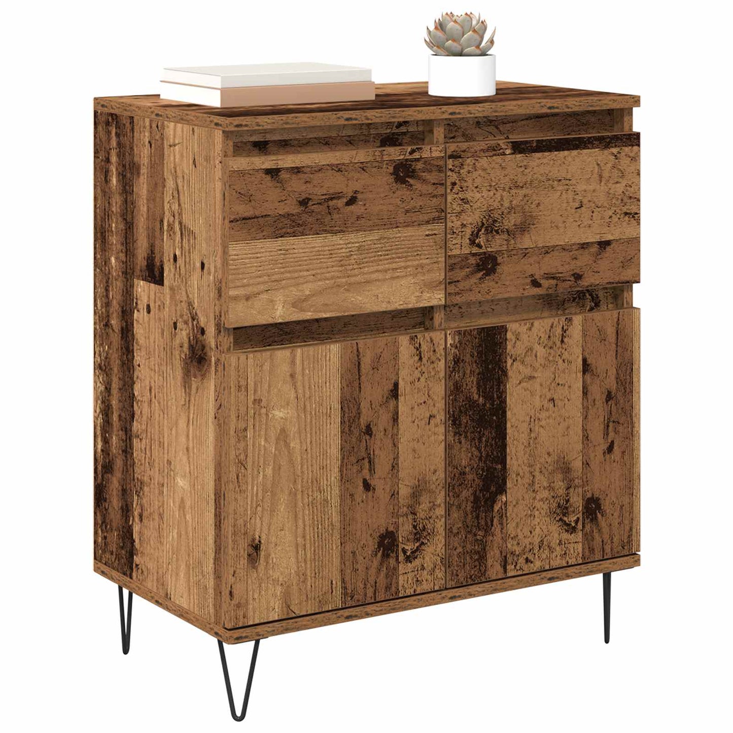 vidaXL Sideboard Altholz 60 x 35 x 70 cm Verbundholz und Eisen