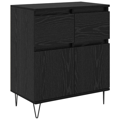 Sideboard mit Schubladen Schwarz Eichen-Optik 60 x 35 x 70 cm