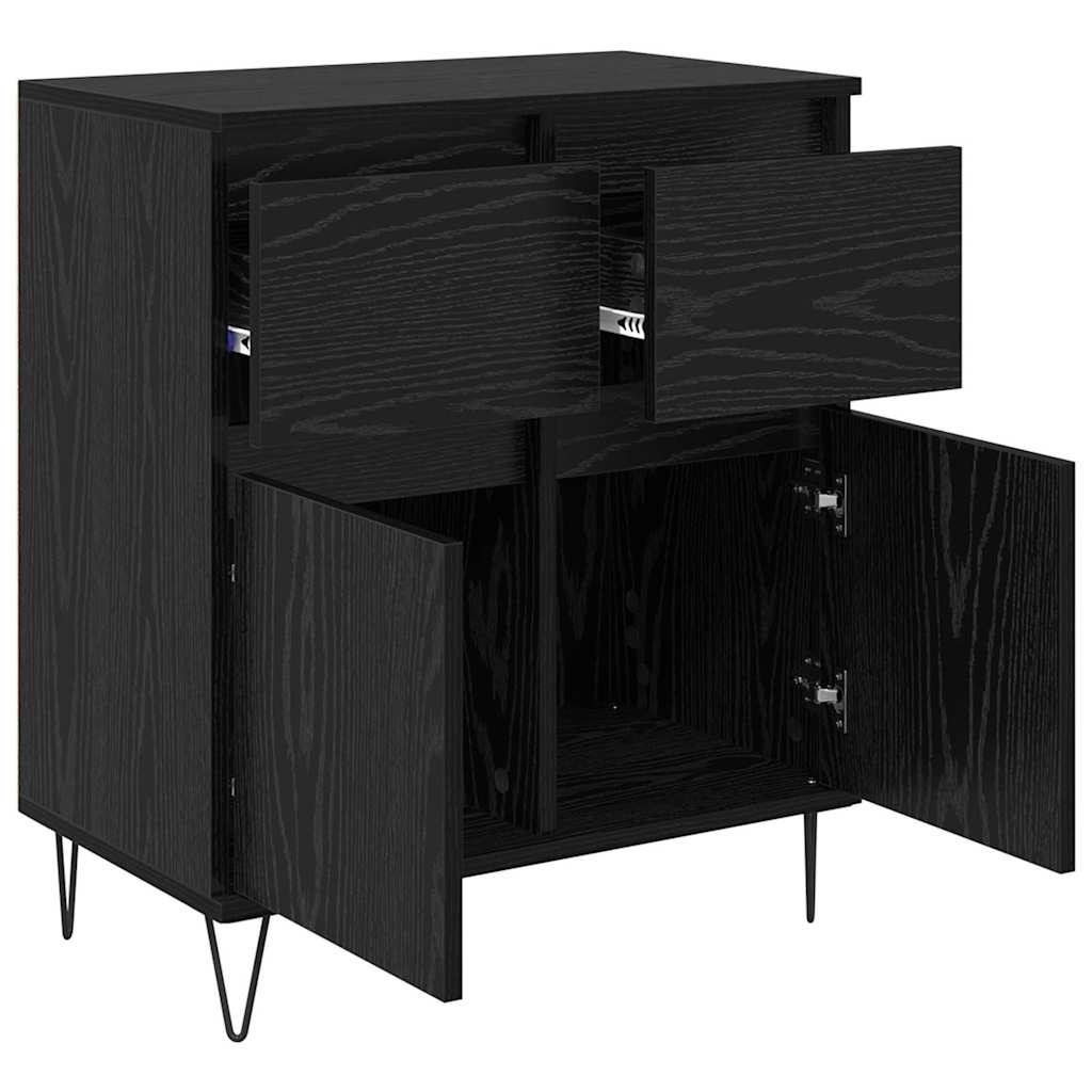 Sideboard mit Schubladen Schwarz Eichen-Optik 60 x 35 x 70 cm