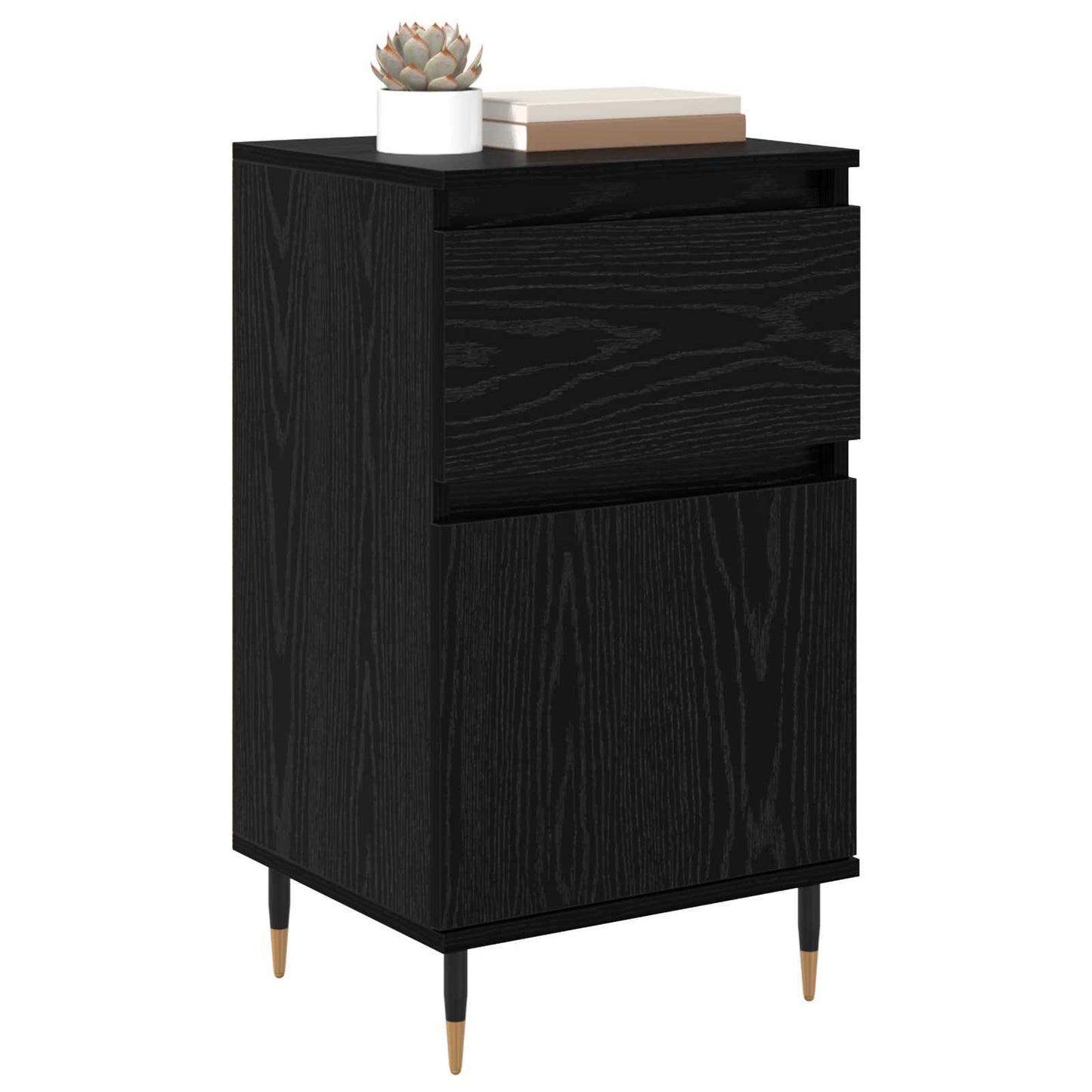 vidaXL Sideboard mit Schubladen Schwarz Eichen-Optik 40 x 35 x 70 cm