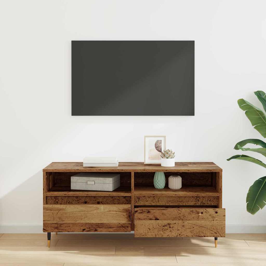 vidaXL TV-Schränk Altholz 100 x 34,5 x 44,5 cm Verbundholz und Eisen