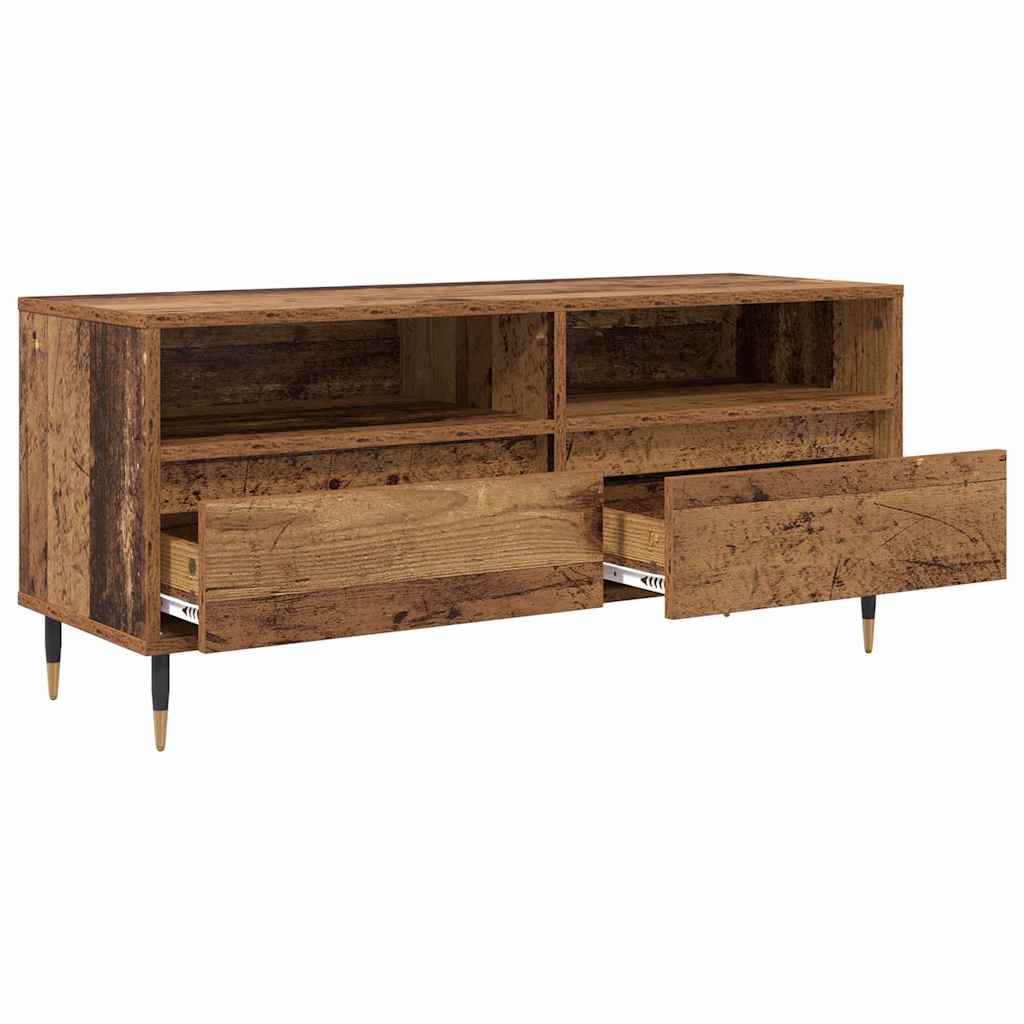 vidaXL TV-Schränk Altholz 100 x 34,5 x 44,5 cm Verbundholz und Eisen