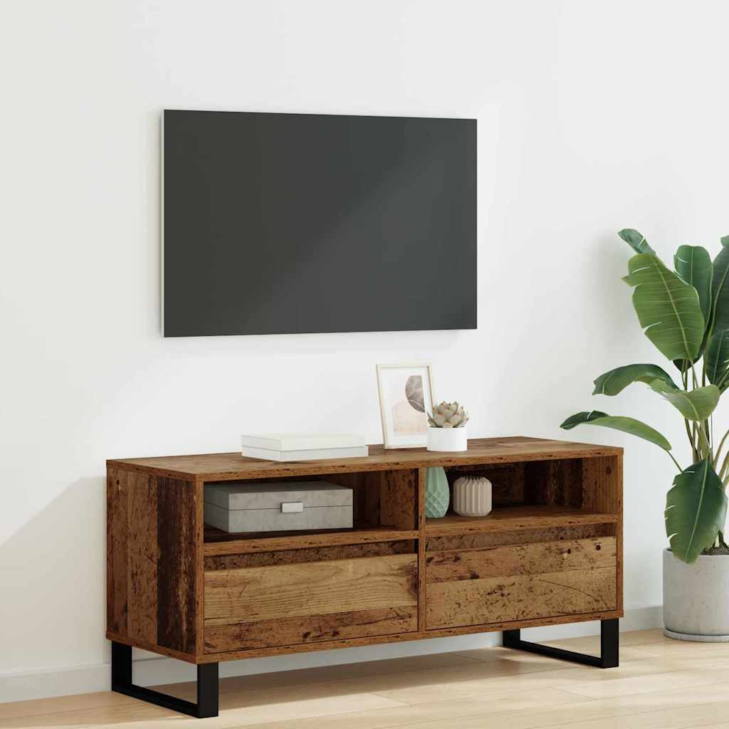 vidaXL TV-Schränk Altholz 100 x 34,5 x 44,5 cm Verbundholz und Eisen