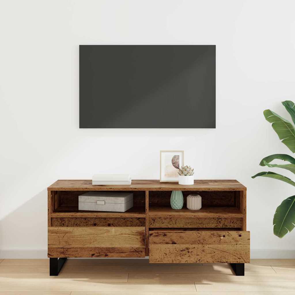 vidaXL TV-Schränk Altholz 100 x 34,5 x 44,5 cm Verbundholz und Eisen
