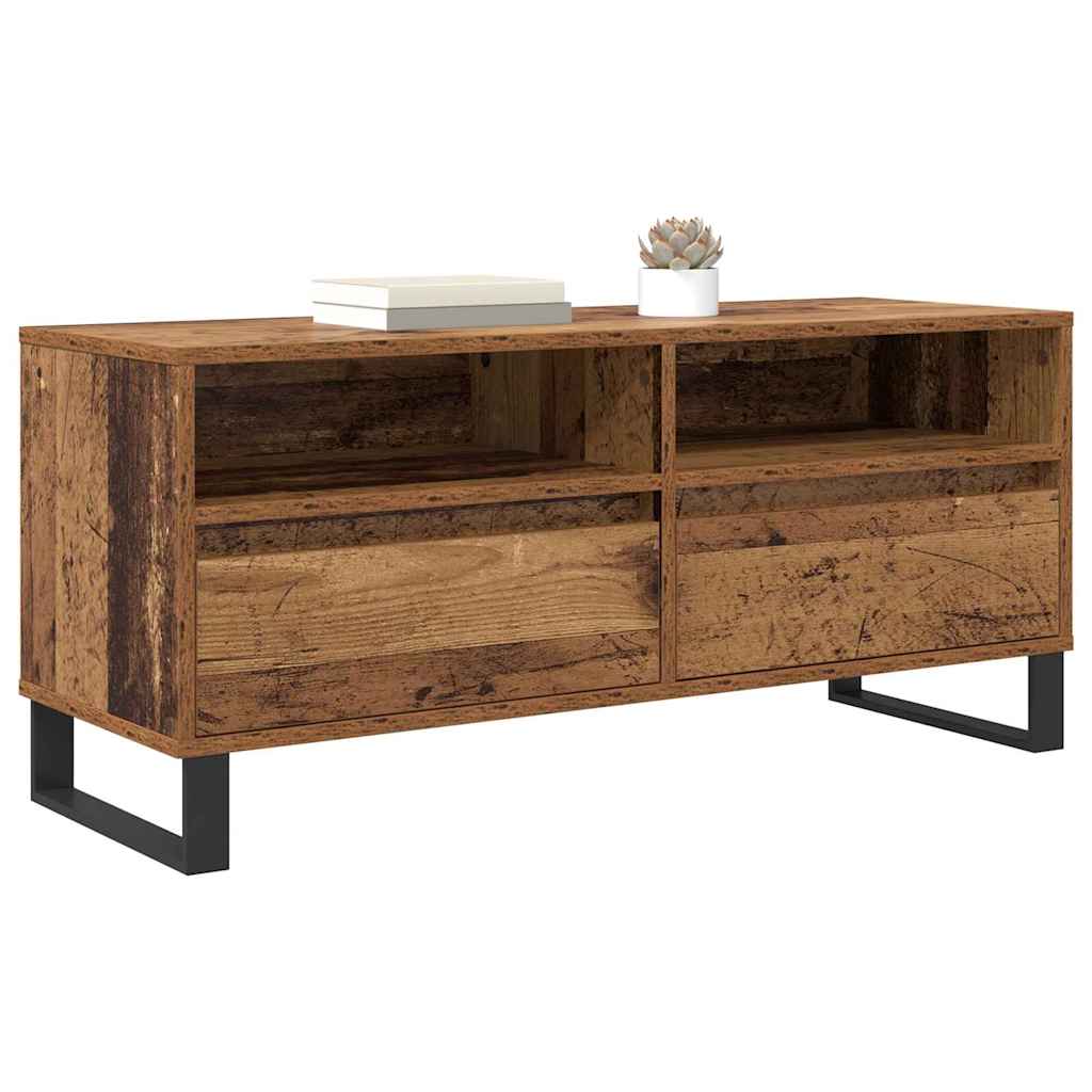 vidaXL TV-Schränk Altholz 100 x 34,5 x 44,5 cm Verbundholz und Eisen