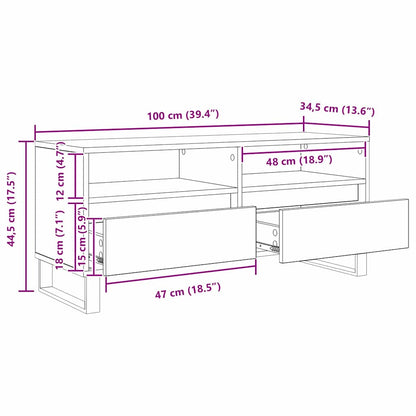vidaXL TV-Schränk mit Schubladen Artisan-Eiche 100 x 34,5 x 44,5 cm
