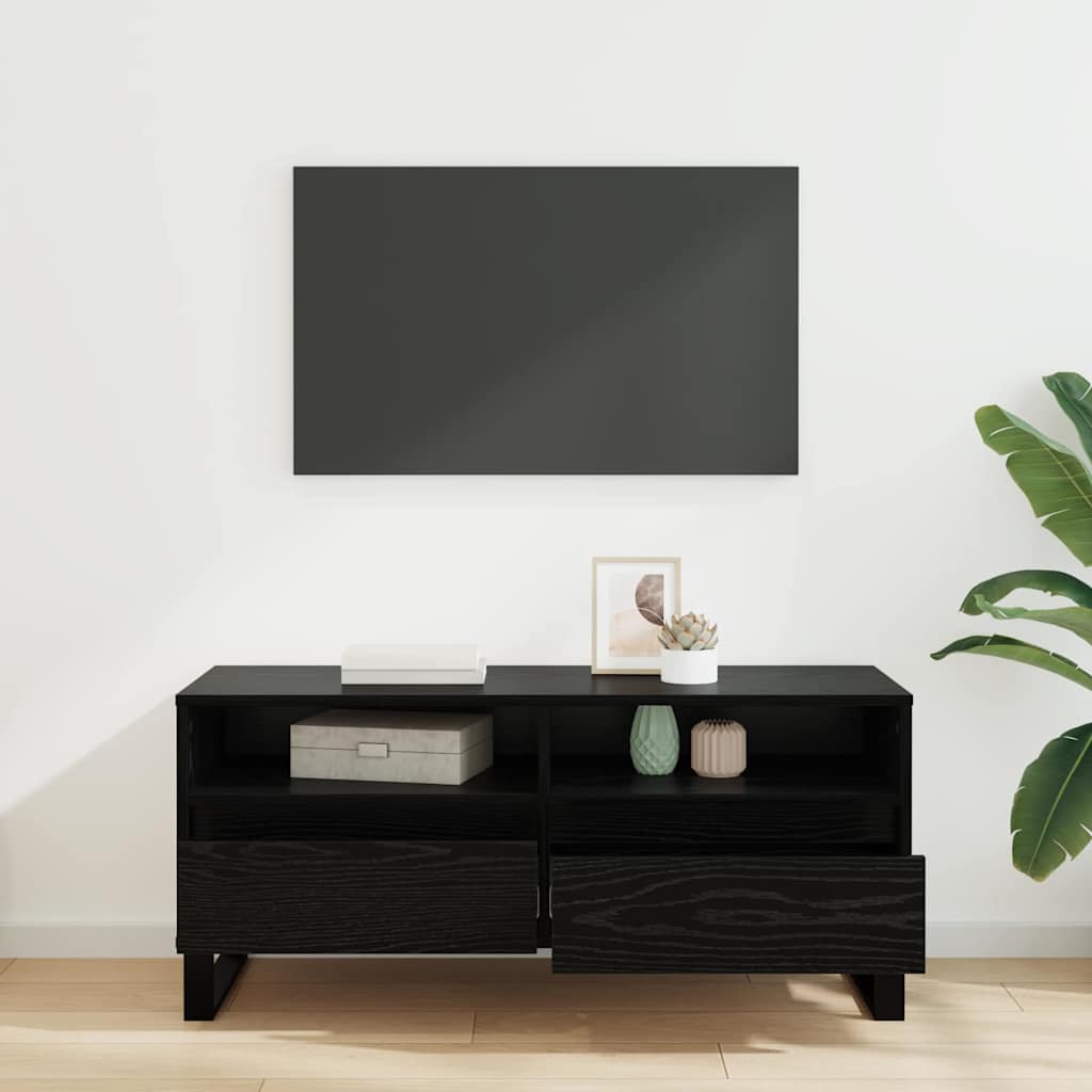 vidaXL TV-Schränk Schwarz Eichen-Optik 100 x 34,5 x 44,5 cm