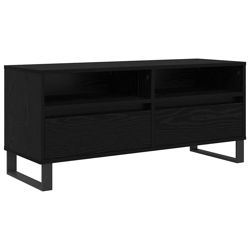 vidaXL TV-Schränk Schwarz Eichen-Optik 100 x 34,5 x 44,5 cm