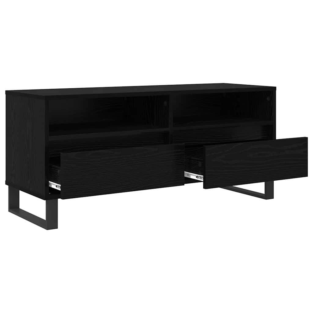 vidaXL TV-Schränk Schwarz Eichen-Optik 100 x 34,5 x 44,5 cm
