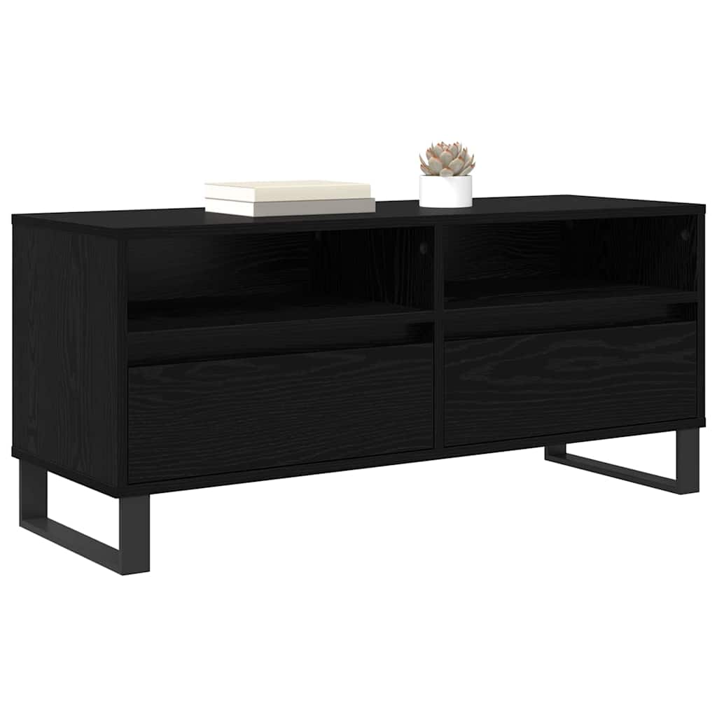 vidaXL TV-Schränk Schwarz Eichen-Optik 100 x 34,5 x 44,5 cm