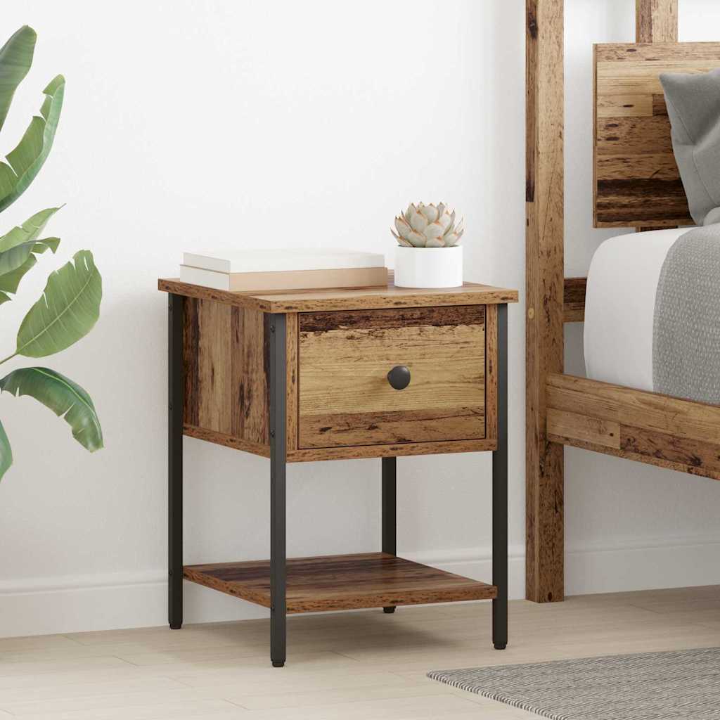 vidaXL Nachttisch Altholz 34 x 35,5 x 45 cm Holzwerkstoff