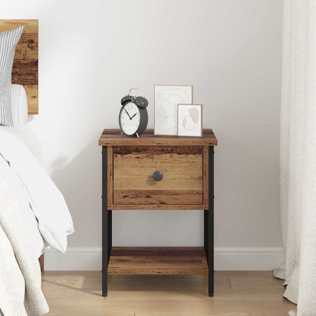 vidaXL Nachttisch Altholz 34 x 35,5 x 45 cm Holzwerkstoff