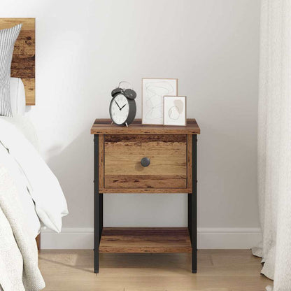 vidaXL Nachttisch Altholz 34 x 35,5 x 45 cm Holzwerkstoff