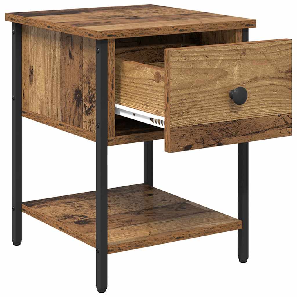 vidaXL Nachttisch Altholz 34 x 35,5 x 45 cm Holzwerkstoff