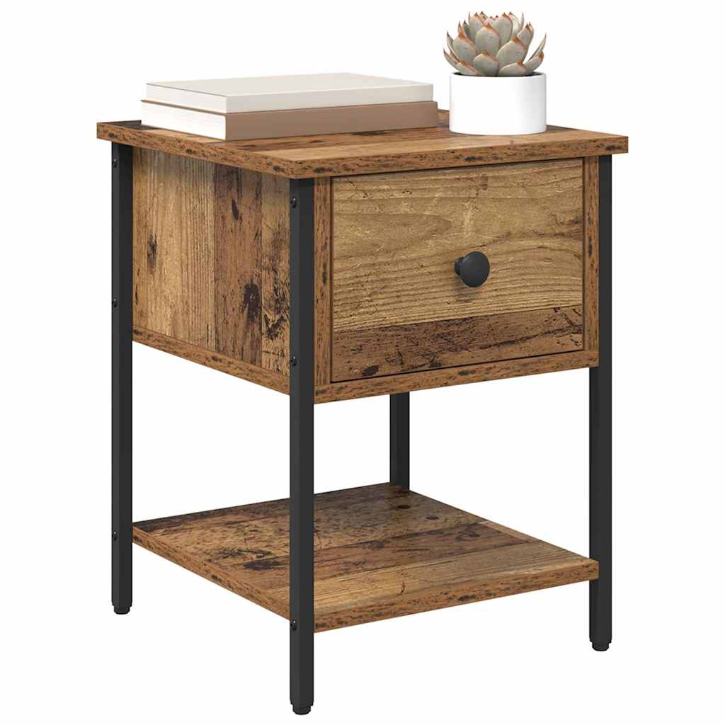 vidaXL Nachttisch Altholz 34 x 35,5 x 45 cm Holzwerkstoff