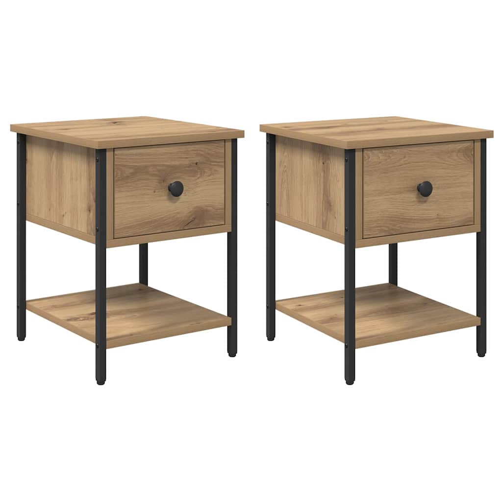 vidaXL Nachttisch 2 pcs Artisan-Eiche 34 x 35,5 x 45 cm Holzwerkstoff