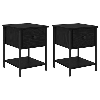 vidaXL Nachttisch 2 pcs Schwarz Eichen-Optik 34 x 35,5 x 45 cm