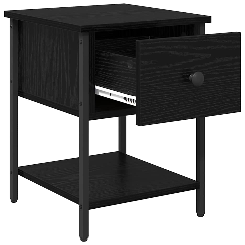 vidaXL Nachttisch 2 pcs Schwarz Eichen-Optik 34 x 35,5 x 45 cm