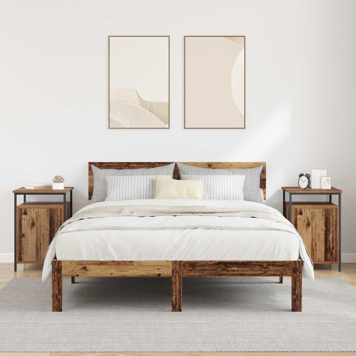 vidaXL Nachttisch 2 pcs Altholz 40 x 42 x 60cm Holzwerkstoff