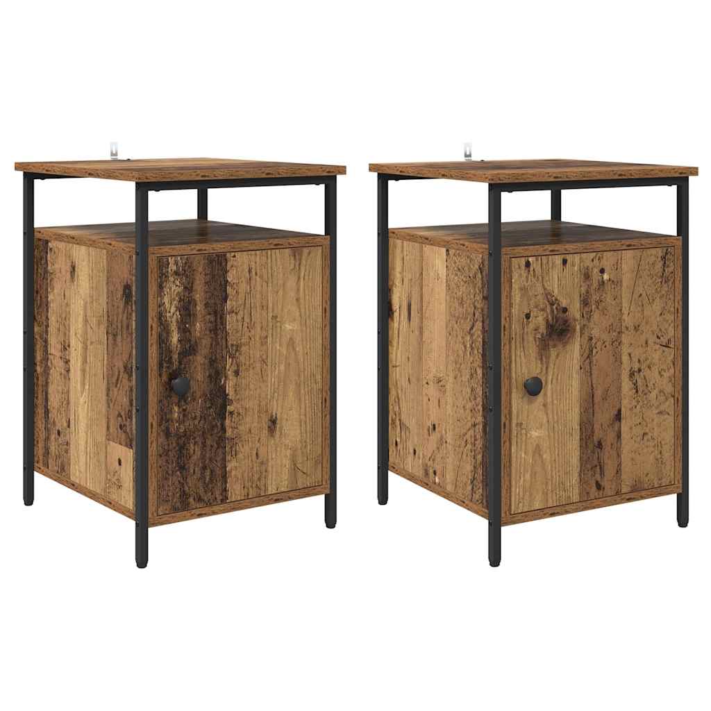 Nachttisch 2 pcs Altholz 40 x 42 x 60cm Holzwerkstoff