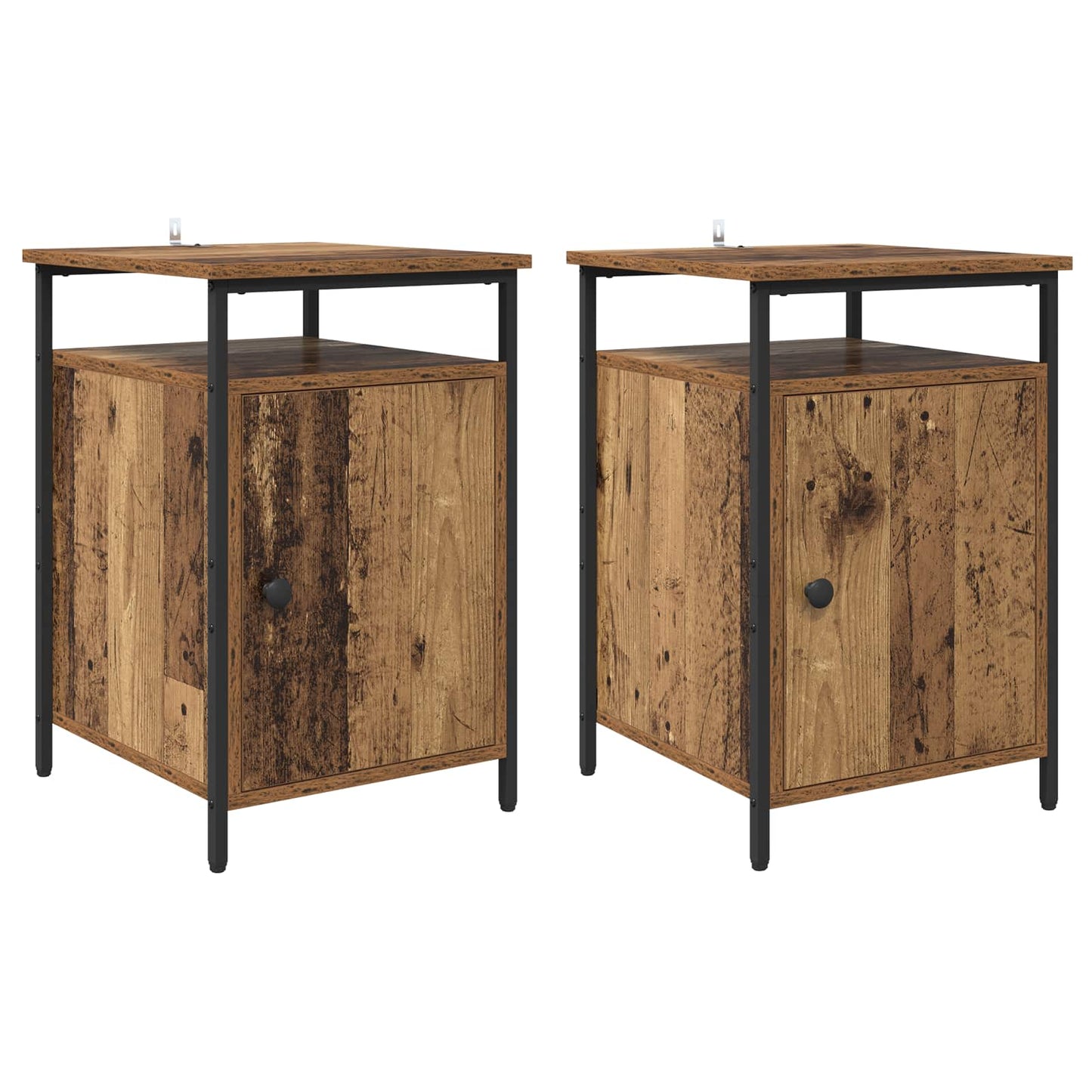 vidaXL Nachttisch 2 pcs Altholz 40 x 42 x 60cm Holzwerkstoff
