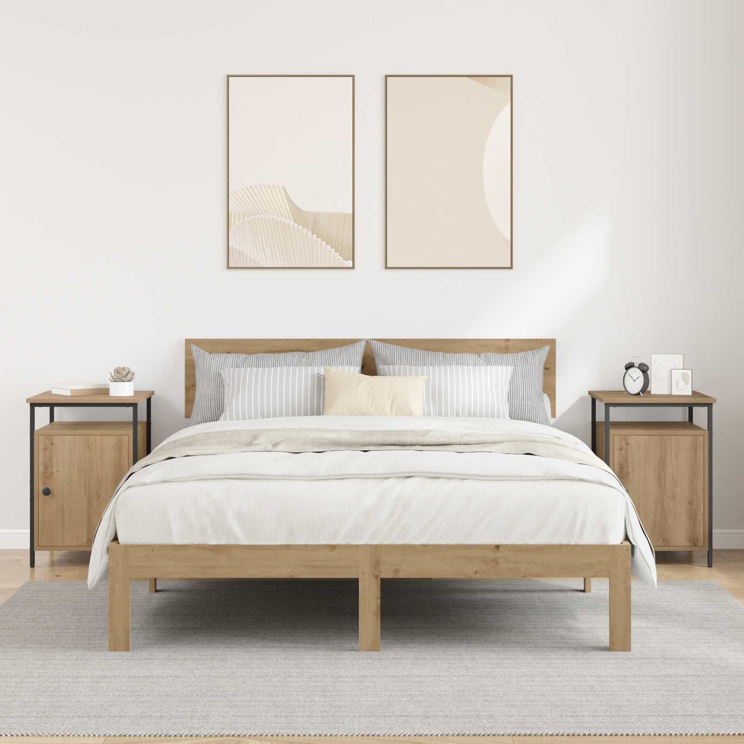 vidaXL Nachttisch 2 pcs Artisan-Eiche 40 x 42 x 60cm Holzwerkstoff