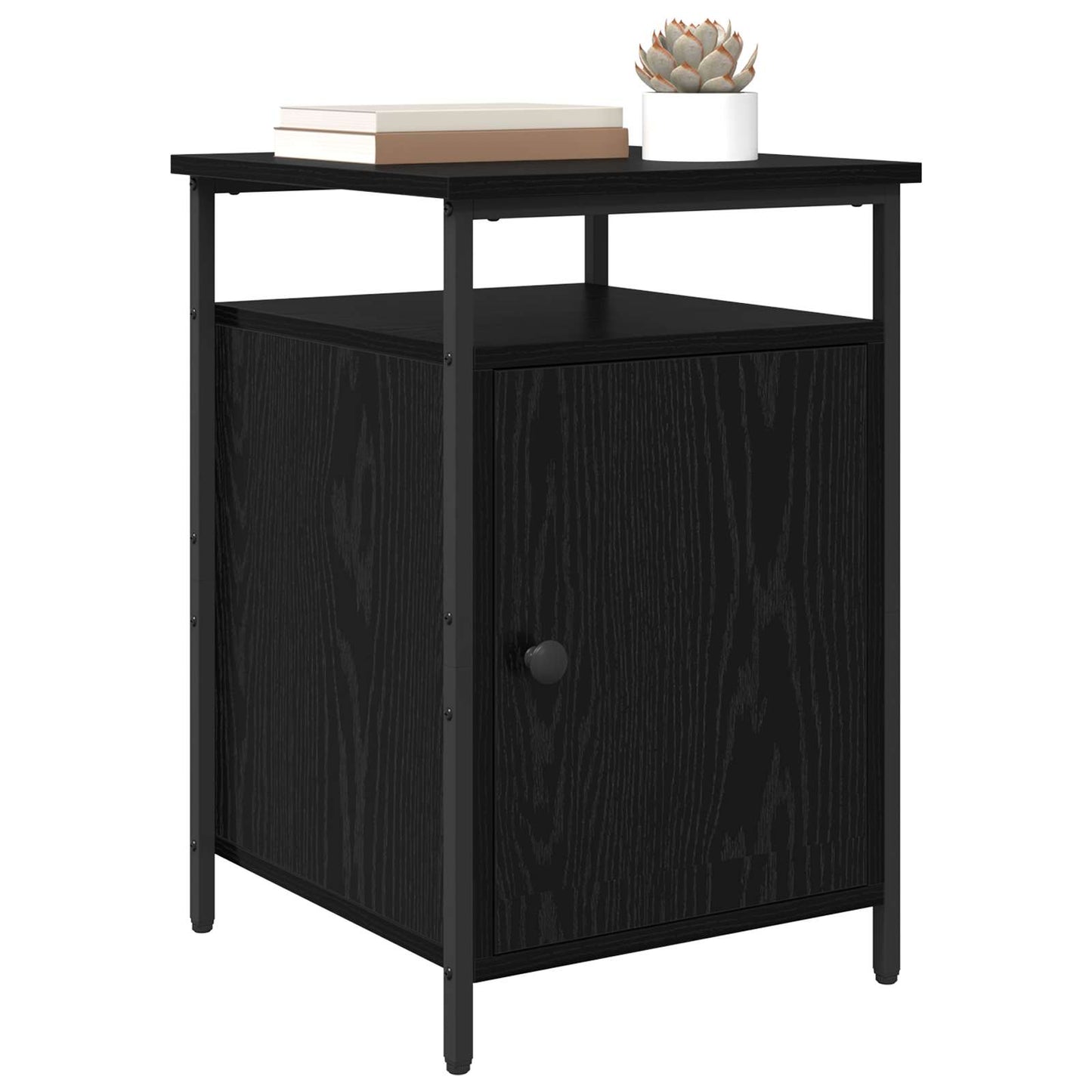 vidaXL Nachttisch 2 pcs Schwarz Eichen-Optik 40 x 42 x 60cm