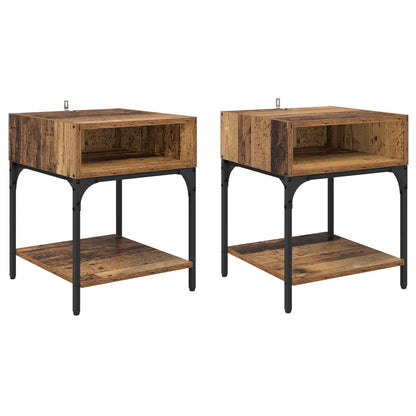 vidaXL Nachttisch 2 pcs Altholz 40 x 40 x 50 cm Holzwerkstoff
