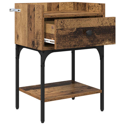 vidaXL Nachttisch mit Schubladen Altholz 40 x 29 x 60 cm Holzwerkstoff