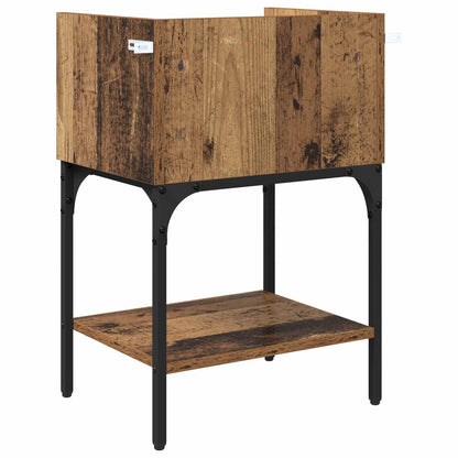 vidaXL Nachttisch mit Schubladen Altholz 40 x 29 x 60 cm Holzwerkstoff