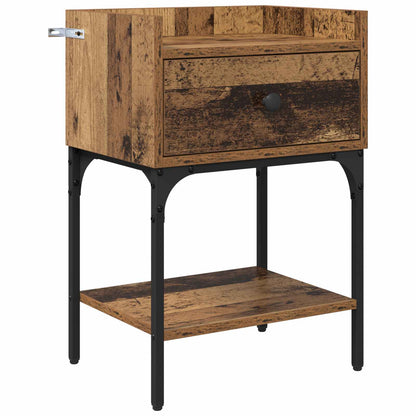 vidaXL Nachttisch 2 pcs Altholz 40 x 29 x 60 cm Holzwerkstoff