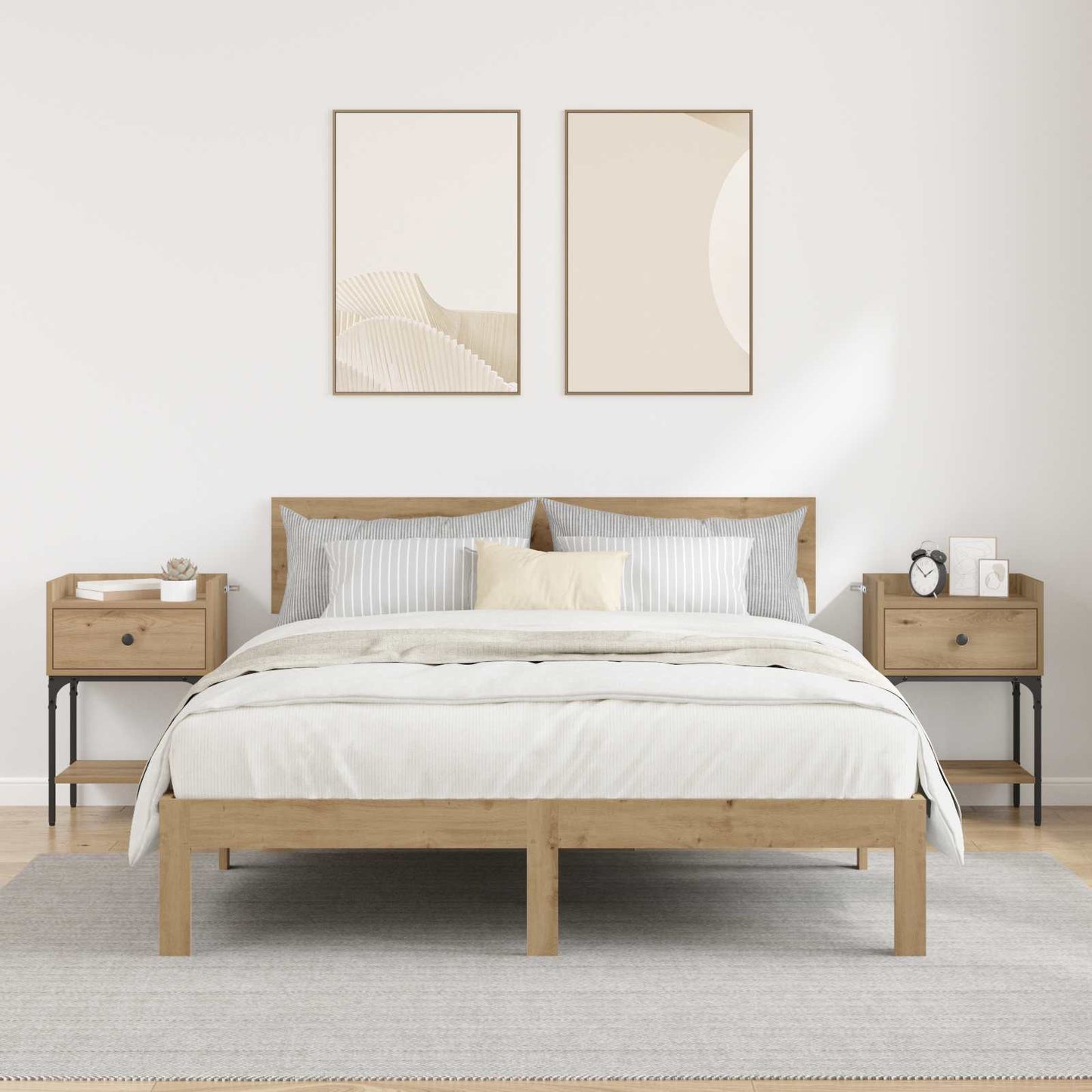 vidaXL Nachttisch 2 pcs Artisan-Eiche 40 x 29 x 60 cm Holzwerkstoff
