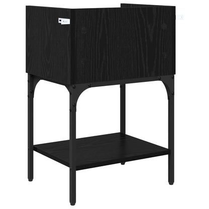 vidaXL Nachttisch Schwarz Eichen-Optik 40 x 29 x 60 cm Holzwerkstoff