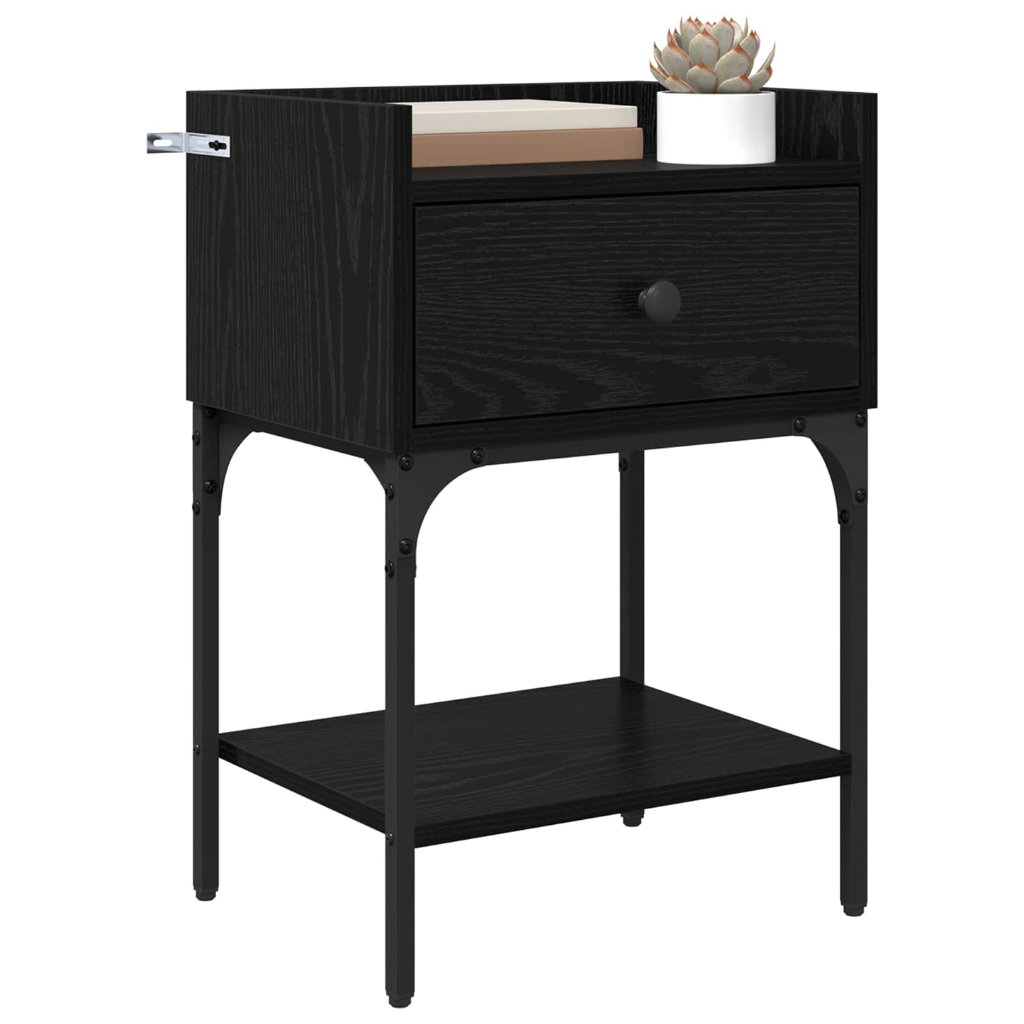 vidaXL Nachttisch Schwarz Eichen-Optik 40 x 29 x 60 cm Holzwerkstoff