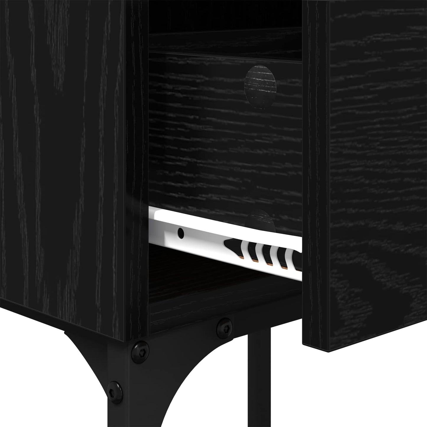 vidaXL Nachttisch 2 pcs Schwarz Eichen-Optik 40 x 29 x 60 cm