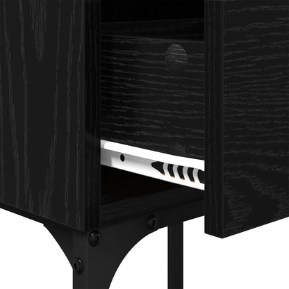 vidaXL Nachttisch 2 pcs Schwarz Eichen-Optik 40 x 29 x 60 cm
