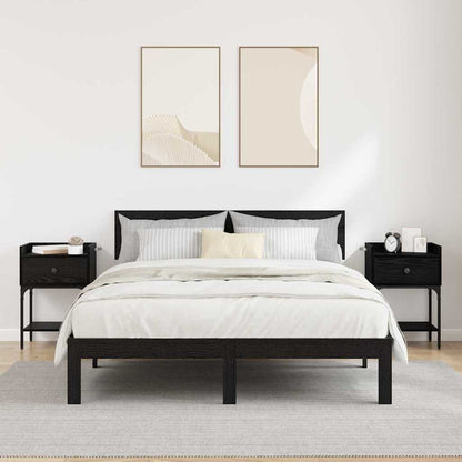 Nachttisch 2 pcs Schwarz Eichen-Optik 40 x 29 x 60 cm