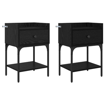 vidaXL Nachttisch 2 pcs Schwarz Eichen-Optik 40 x 29 x 60 cm