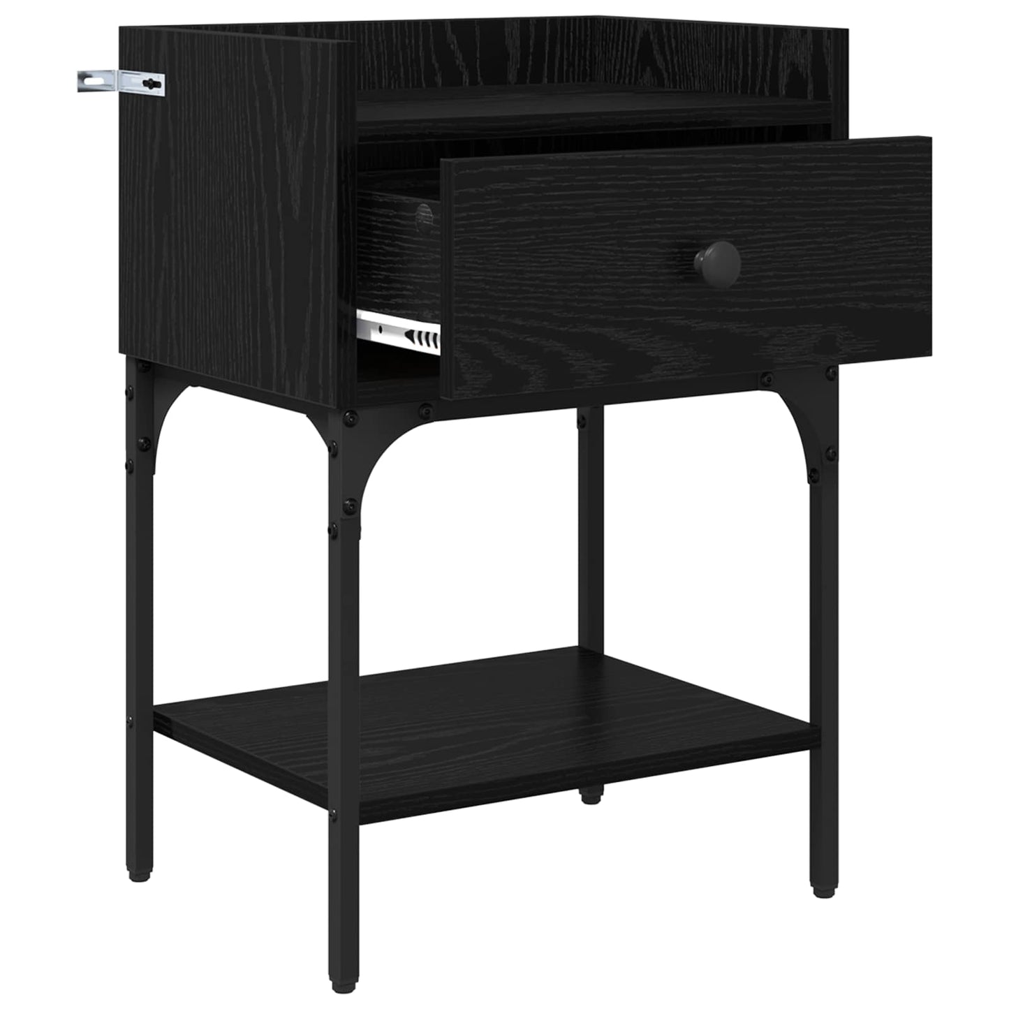 vidaXL Nachttisch 2 pcs Schwarz Eichen-Optik 40 x 29 x 60 cm