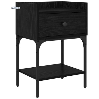vidaXL Nachttisch 2 pcs Schwarz Eichen-Optik 40 x 29 x 60 cm