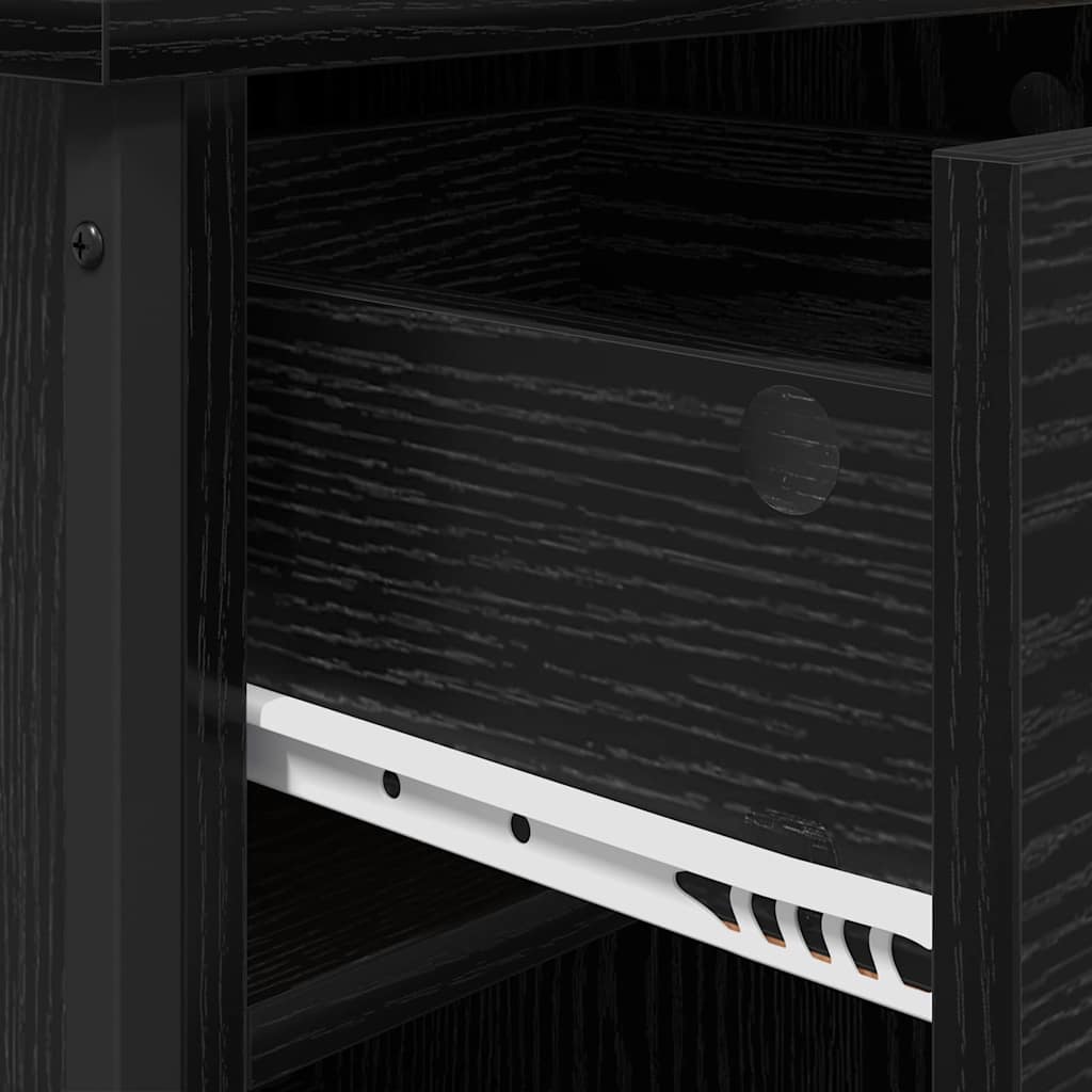 Nachttisch Schwarz Eichen-Optik 40 x 42 x 50 cm Holzwerkstoff