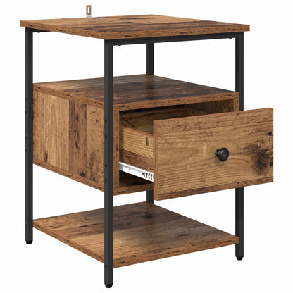 vidaXL Nachttisch mit Schubladen Altholz 40 x 42 x 56 cm Holzwerkstoff