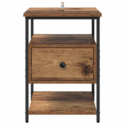 vidaXL Nachttisch mit Schubladen Altholz 40 x 42 x 56 cm Holzwerkstoff