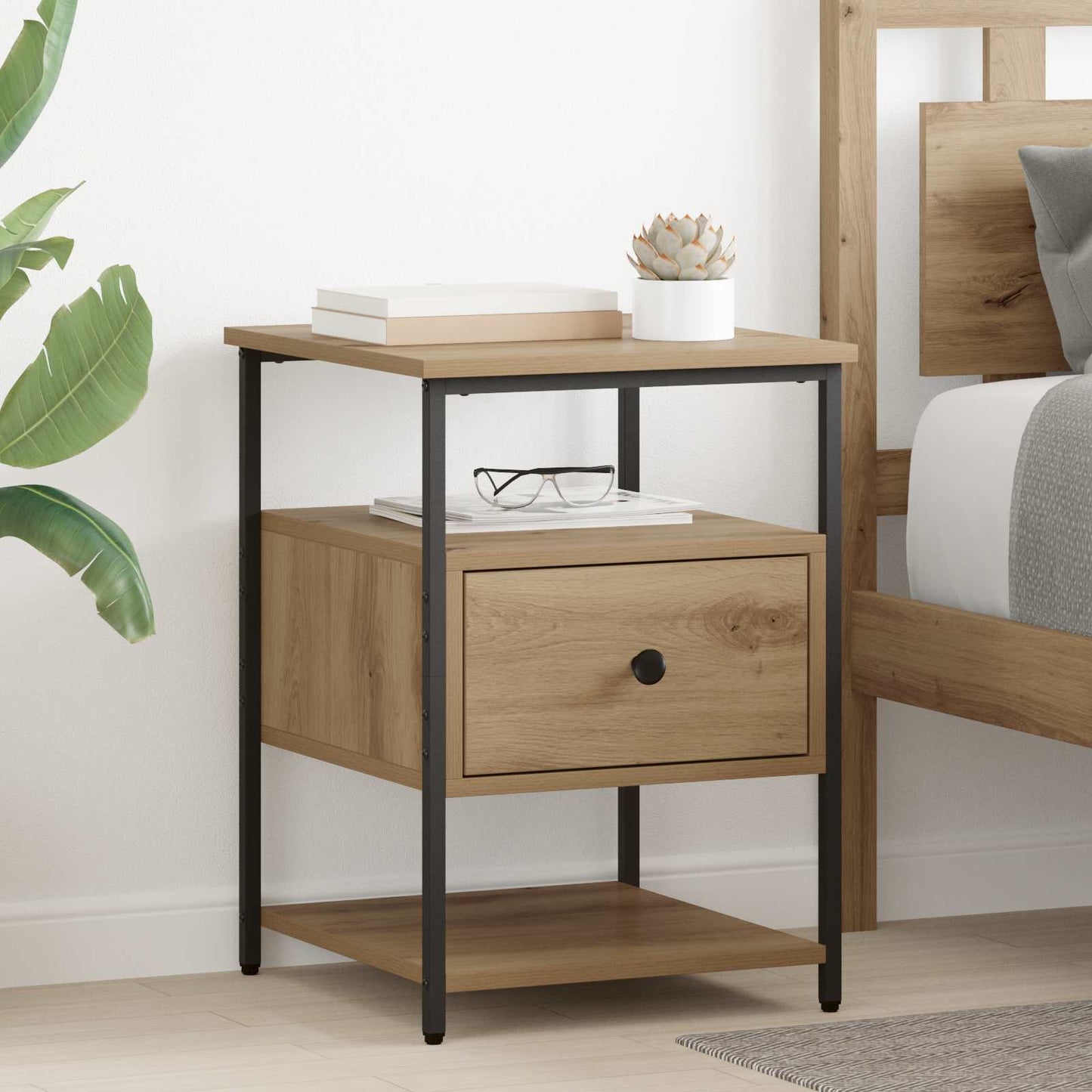 vidaXL Nachttisch Artisan-Eiche 40 x 42 x 56 cm Holzwerkstoff
