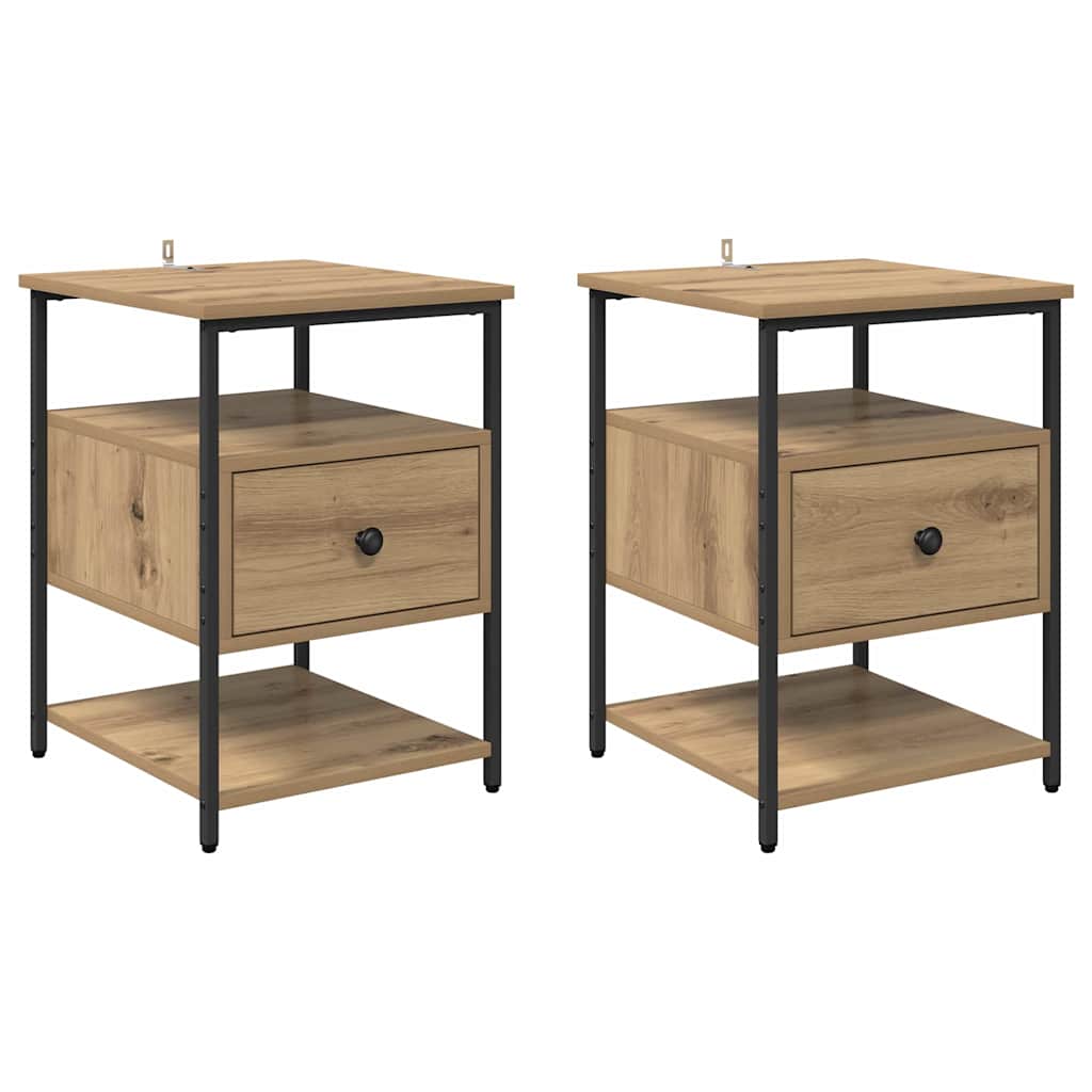 Nachttisch 2 pcs Artisan-Eiche 40 x 42 x 56 cm Holzwerkstoff