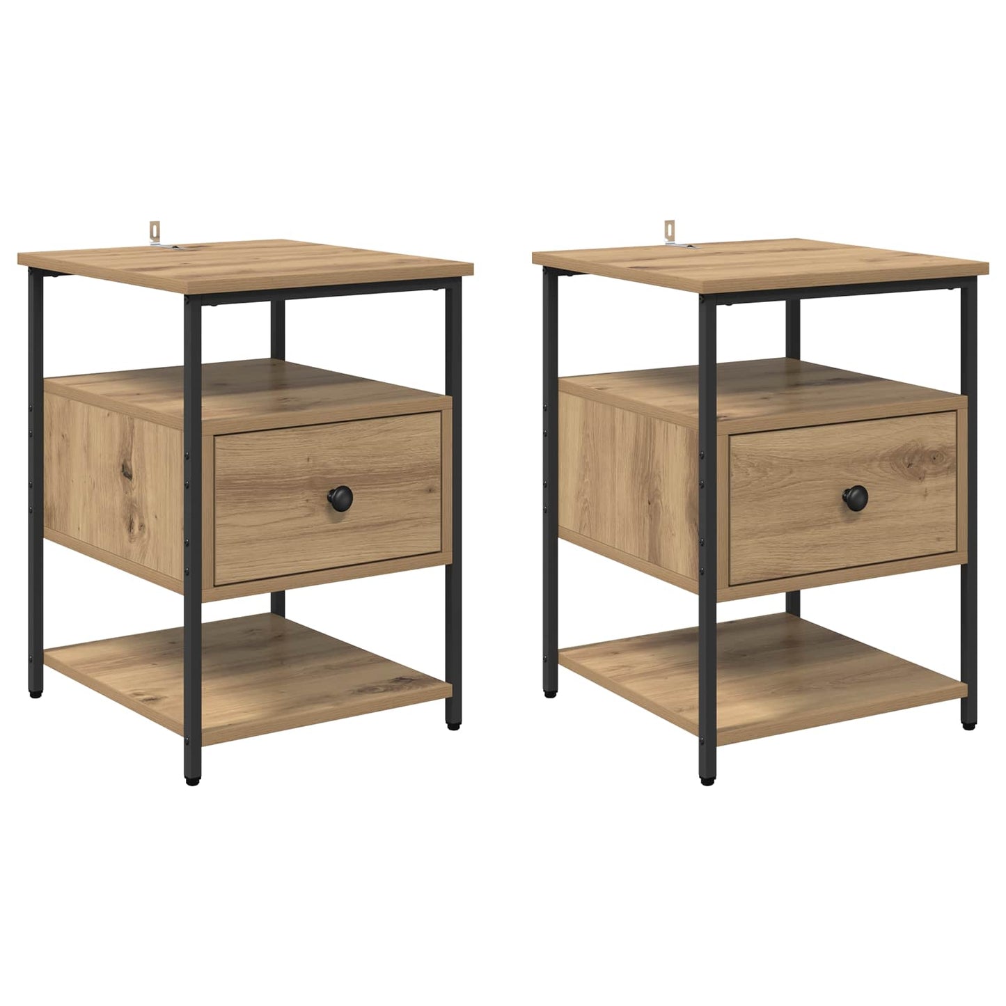 vidaXL Nachttisch 2 pcs Artisan-Eiche 40 x 42 x 56 cm Holzwerkstoff