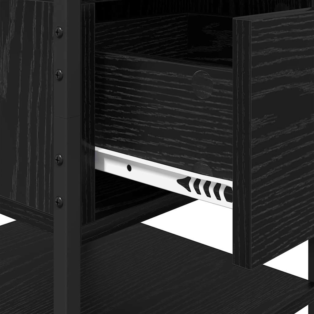 Nachttisch Schwarz Eichen-Optik 40 x 42 x 56 cm Holzwerkstoff