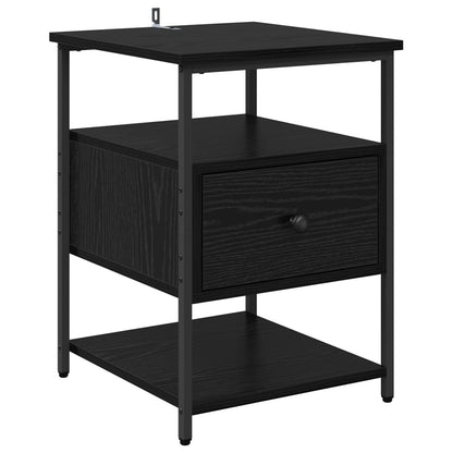 vidaXL Nachttisch Schwarz Eichen-Optik 40 x 42 x 56 cm Holzwerkstoff