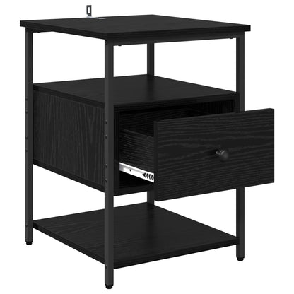 vidaXL Nachttisch Schwarz Eichen-Optik 40 x 42 x 56 cm Holzwerkstoff